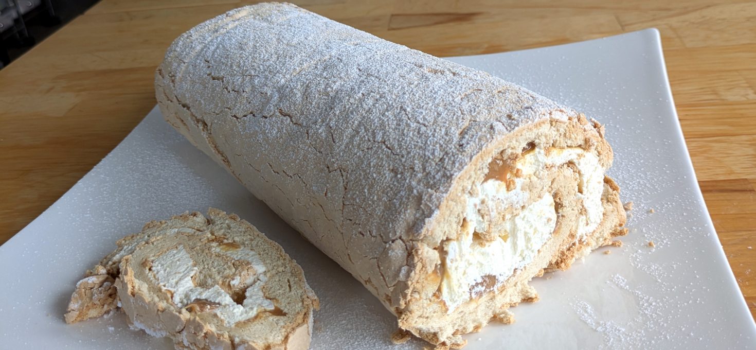 Caramel Meringue Roulade