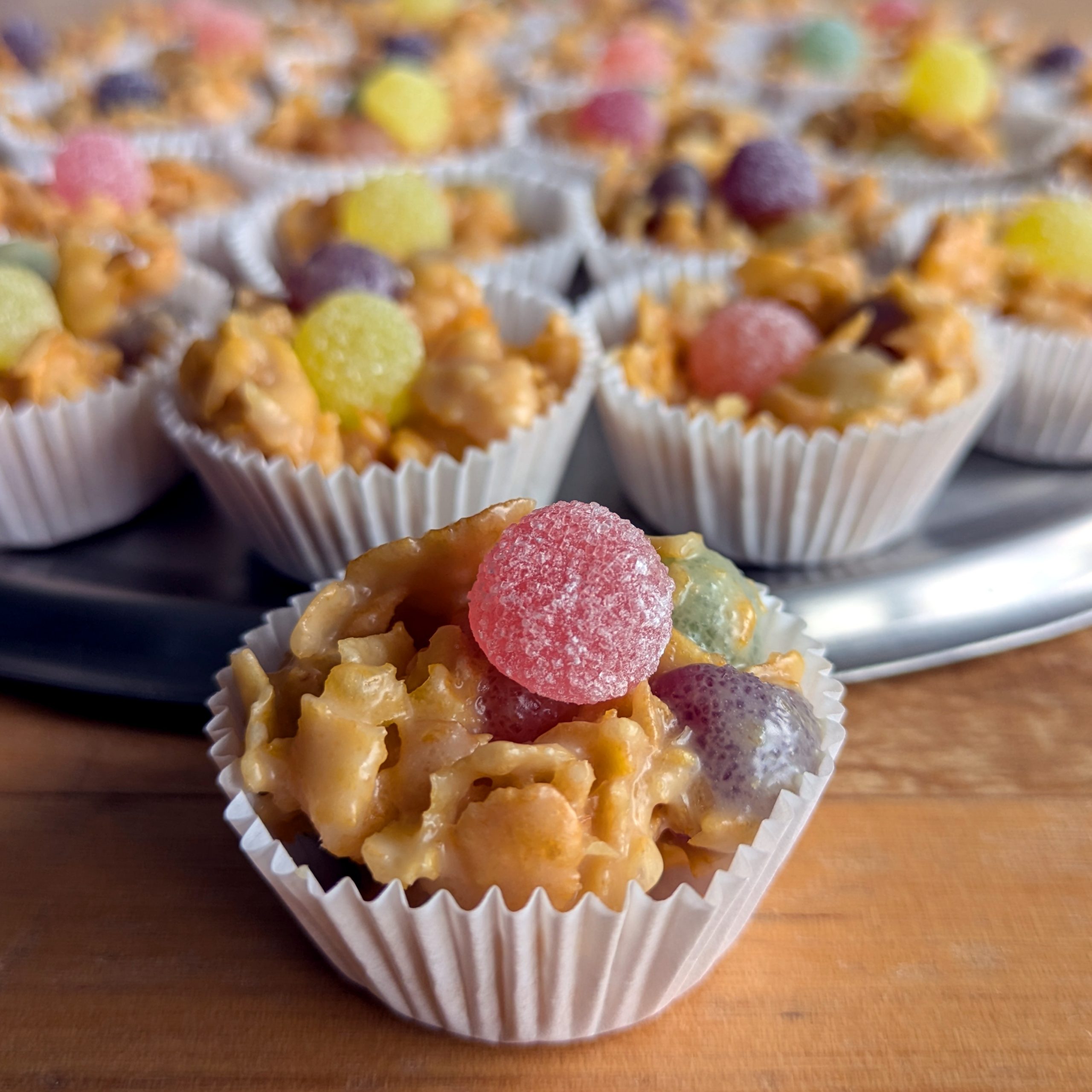 cornflake bites with jelly sweets